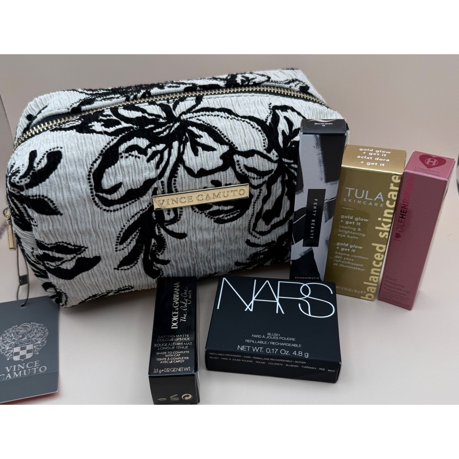 Vince Camuto Nars Dolce & Gabbana Tula Beauty Bundle 6pc Nib